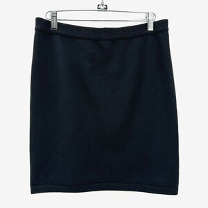 Wolford Stretch Wool Pencil Skirt Womens M Black Knit Mini Career Preppy Comfort